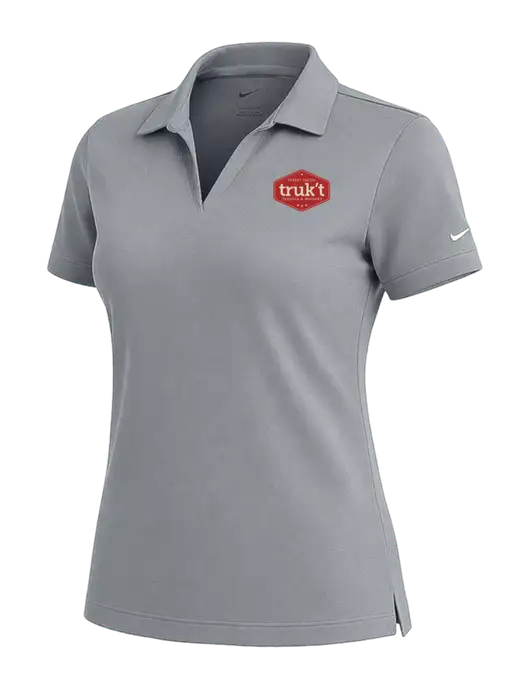 NIKE Medium Grey Womens Dri-Fit Micro Pique Polo w/Truk't Logo