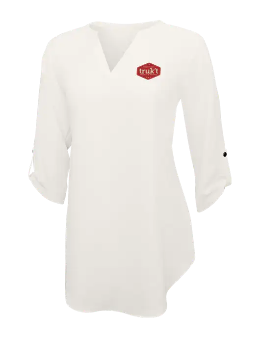 Ivory Womens 3/4 Sleeve Tunic Blouse w/Truk't Logo