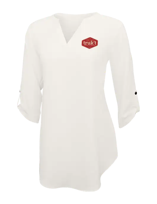 Ivory Womens 3/4 Sleeve Tunic Blouse w/Truk't Logo