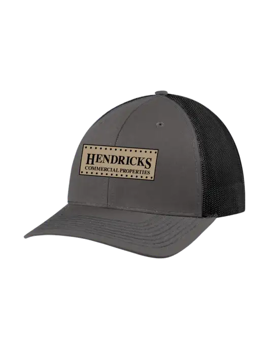 Richardson Adjustable Snapback Original 112 Trucker Cap Dark Grey w/Black Mesh w/Hendricks Commercial Properties Logo