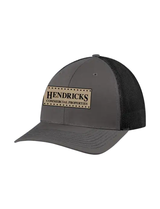 Richardson Adjustable Snapback Original 112 Trucker Cap Dark Grey w/Black Mesh w/Hendricks Commercial Properties Logo