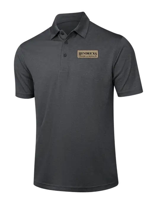 Dark Grey Heather Contender Polo w/Hendricks Commercial Properties Logo