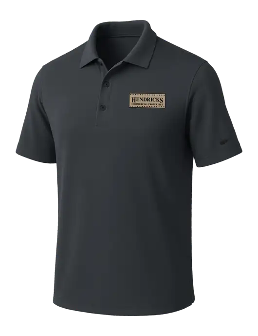 NIKE Dark Grey Dri-Fit Micro Pique Polo w/Hendricks Commercial Properties Logo