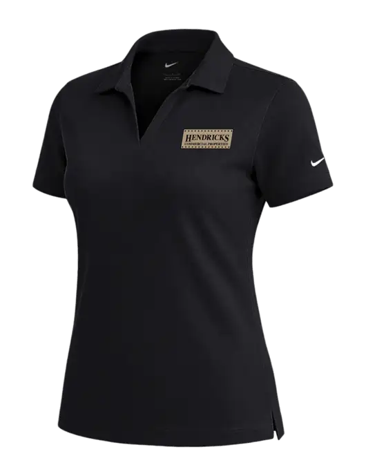 NIKE Black Womens Dri-Fit Micro Pique Polo w/Hendricks Commercial Properties Logo