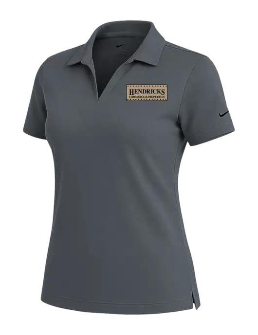 NIKE Dark Grey Womens Dri-Fit Micro Pique Polo w/Hendricks Commercial Properties Logo