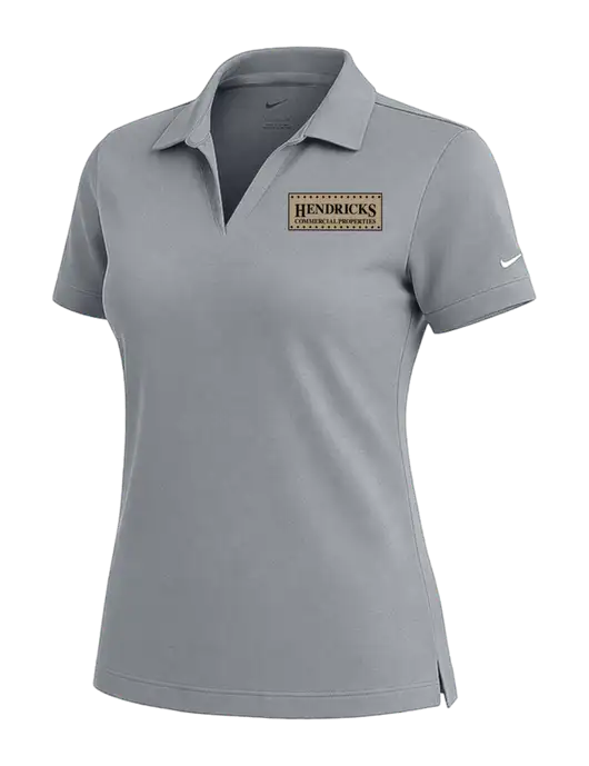 NIKE Medium Grey Womens Dri-Fit Micro Pique Polo w/Hendricks Commercial Properties Logo
