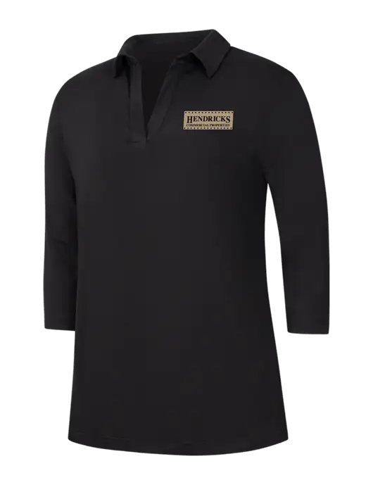 Womens Black Luxe Knit Tunic w/Hendricks Commercial Properties Logo