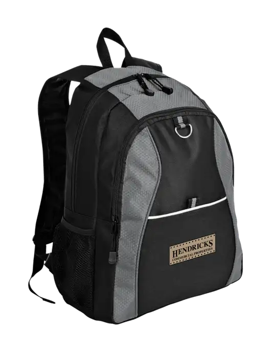Honeycomb Grey/Black Backpack w/Hendricks Commercial Properties Logo