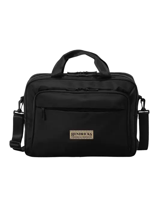 Travel Exec Black Laptop Briefcase w/Hendricks Commercial Properties Logo