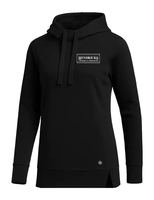 OGIO Black Womens Luuma Pullover Fleece Hoodie w/Hendricks Commercial Properties Logo