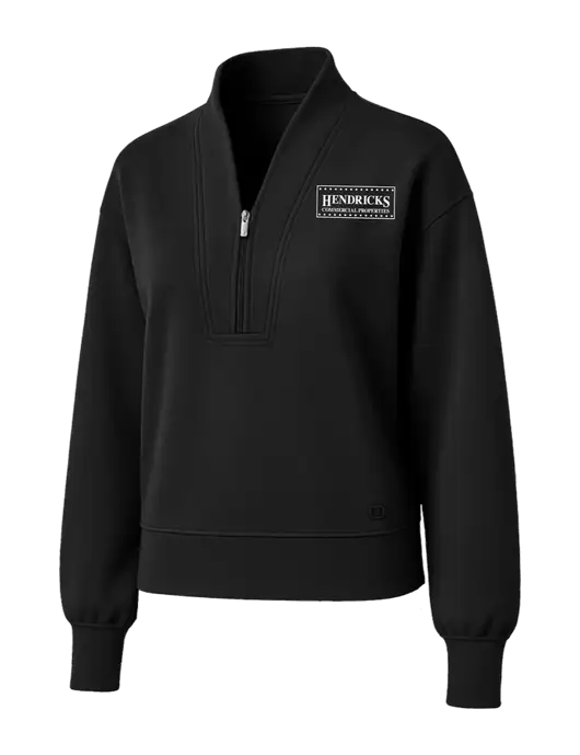OGIO Womens Black Transcend 1/4-Zip w/Hendricks Commercial Properties Logo
