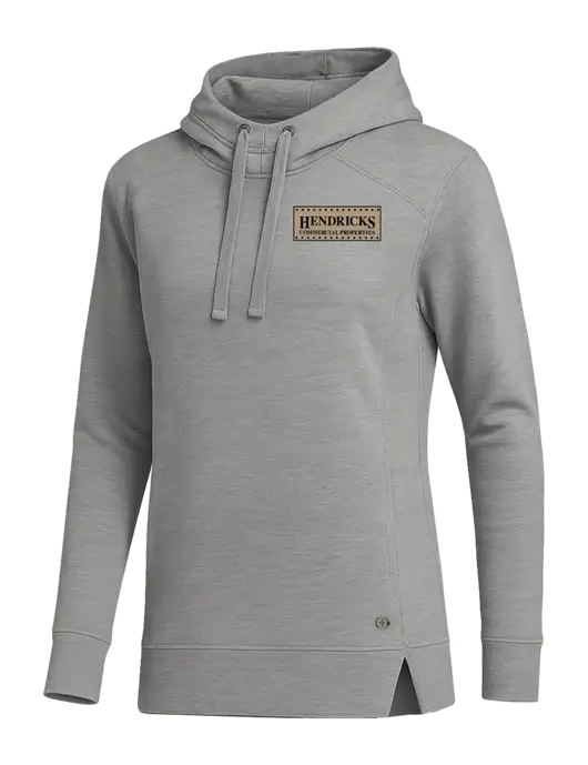 OGIO Heather Grey Womens Luuma Pullover Fleece Hoodie w/Hendricks Commercial Properties Logo