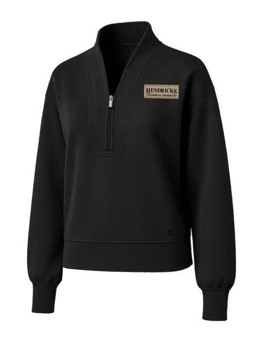 OGIO Womens Black Transcend 1/4-Zip w/Hendricks Commercial Properties Logo