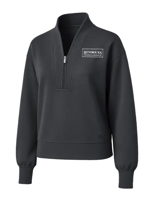 OGIO Womens Dark Grey Transcend 1/4-Zip w/Hendricks Commercial Properties Logo