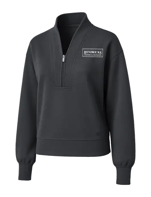 OGIO Womens Dark Grey Transcend 1/4-Zip w/Hendricks Commercial Properties Logo