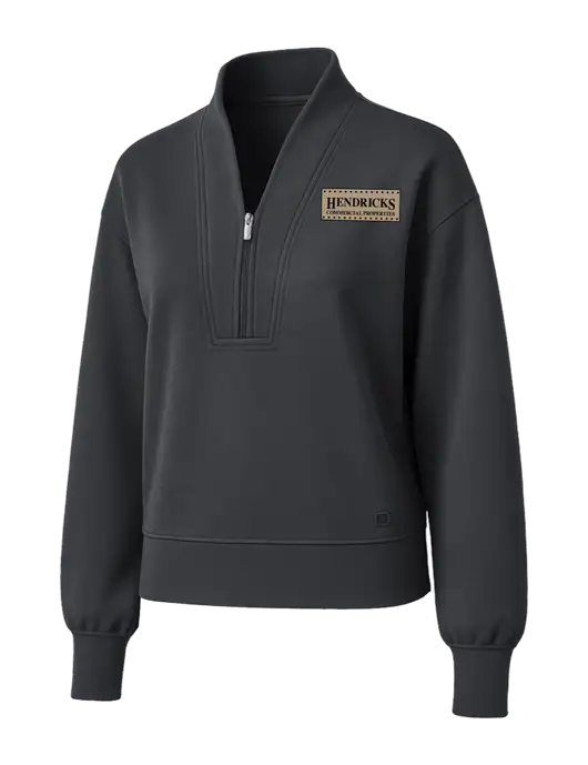 OGIO Womens Dark Grey Transcend 1/4-Zip w/Hendricks Commercial Properties Logo