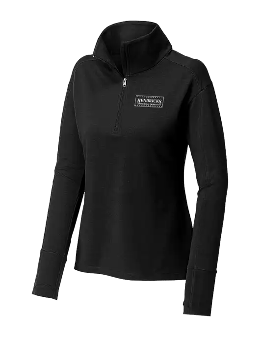 Womens Sport-Wick Flex Fleece Black 1/4-Zip w/Hendricks Commercial Properties Logo