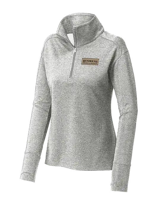 Womens Sport-Wick Flex Fleece Light Grey Heather 1/4-Zip w/Hendricks Commercial Properties Logo