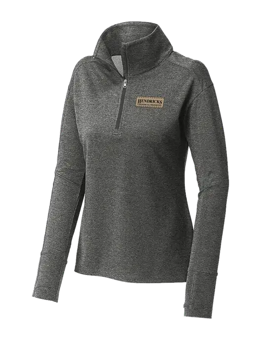 Womens Sport-Wick Flex Fleece Dark Grey Heather 1/4-Zip w/Hendricks Commercial Properties Logo