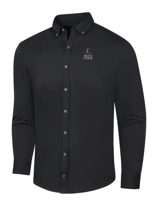 OGIO Blacktop Modern Code Stretch Button-Up Shirt w/Fritz Farm Logo