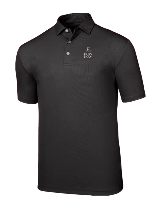 Callaway Birdseye Black Polo w/Fritz Farm Logo