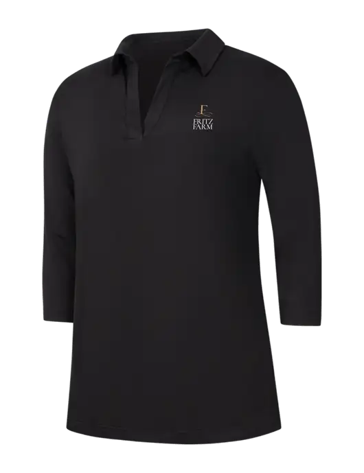 Womens Black Luxe Knit Tunic w/Fritz Farm Logo
