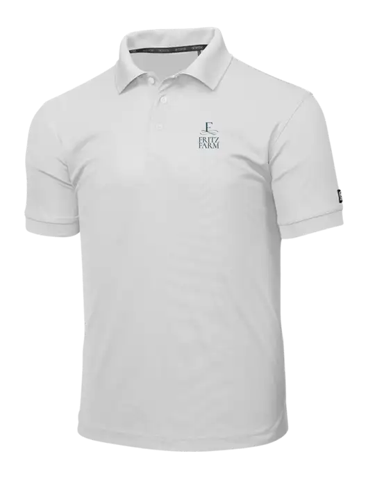 OGIO Bright White Caliber 2.0 Polo w/Fritz Farm Logo