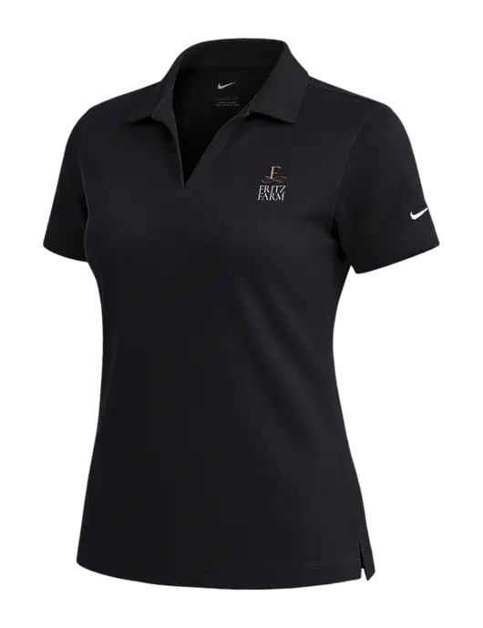 NIKE Black Womens Dri-Fit Micro Pique Polo w/Fritz Farm Logo