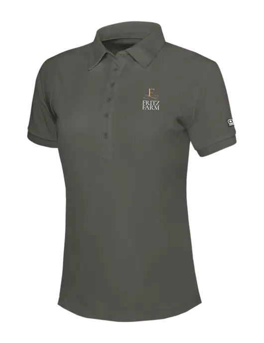 OGIO Womens Medium Grey Jewel Polo w/Fritz Farm Logo