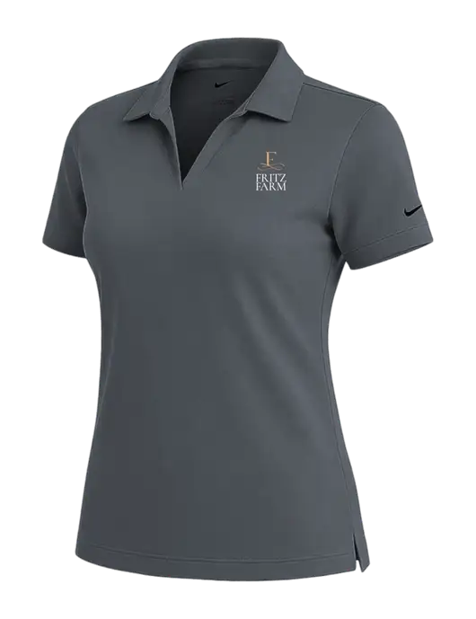 NIKE Dark Grey Womens Dri-Fit Micro Pique Polo w/Fritz Farm Logo