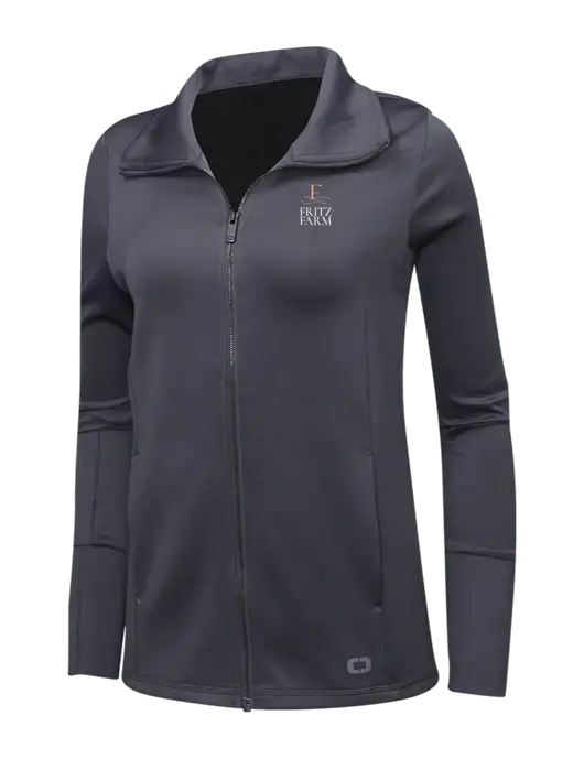 OGIO Dark Grey Womens Endurance Modern Performance Full-Zip w/Fritz Farm Logo
