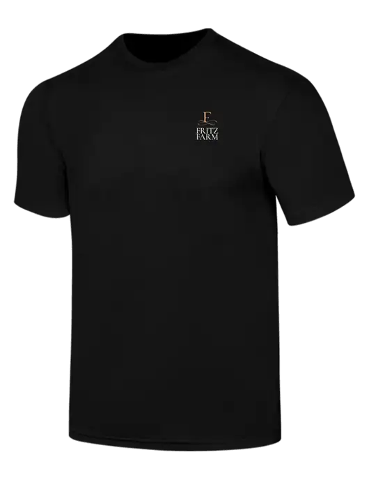 Simply Soft Black 4.5oz  Poly/Combed Ring Spun Cotton T-Shirt w/Fritz Farm Logo