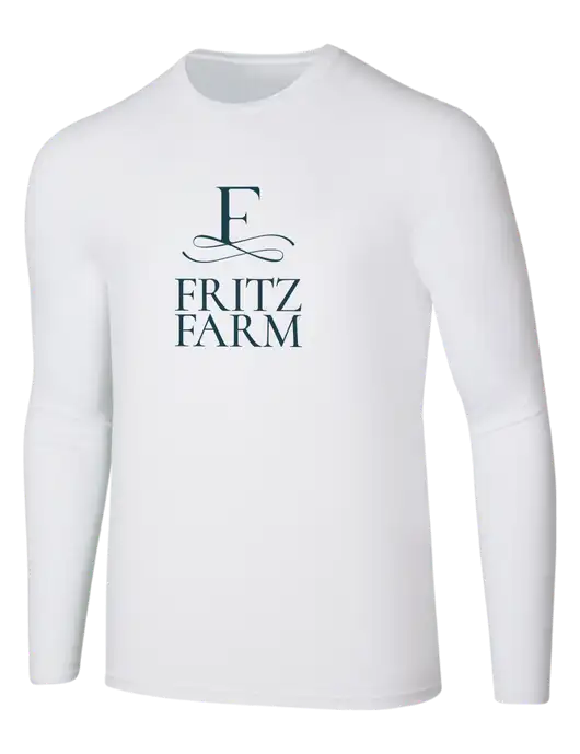 Seriously Soft White Long Sleeve T-Shirt w/Fritz Farm Logo