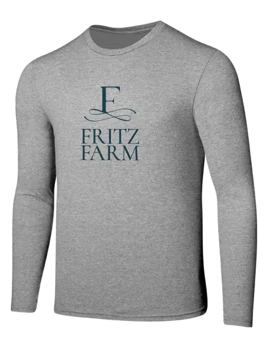 Seriously Soft Light Heathered Grey Long Sleeve T-Shirt w/Fritz Farm Logo