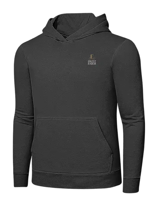 Charcoal 7.8 oz Ring Spun Hooded Sweatshirt w/Fritz Farm Logo