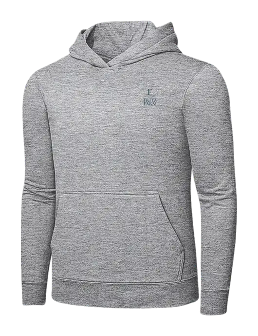 Light Grey Heather 7.8 oz Ring Spun Hooded Sweatshirt w/Fritz Farm Logo