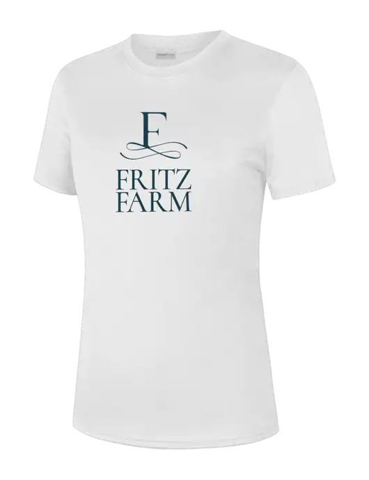  Womens White PosiCharge Competitor Tee w/Fritz Farm Logo