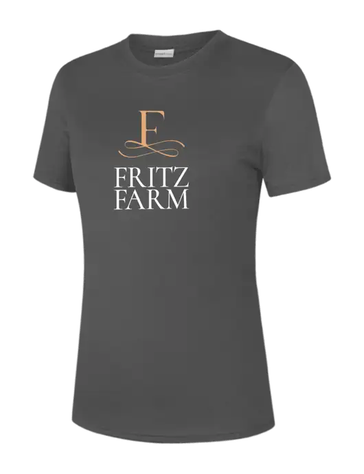  Womens Dark Grey PosiCharge Competitor Tee w/Fritz Farm Logo