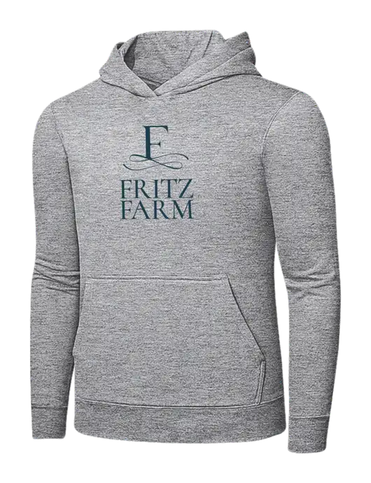 Light Grey Heather 7.8 oz Ring Spun Hooded Sweatshirt w/Fritz Farm Logo