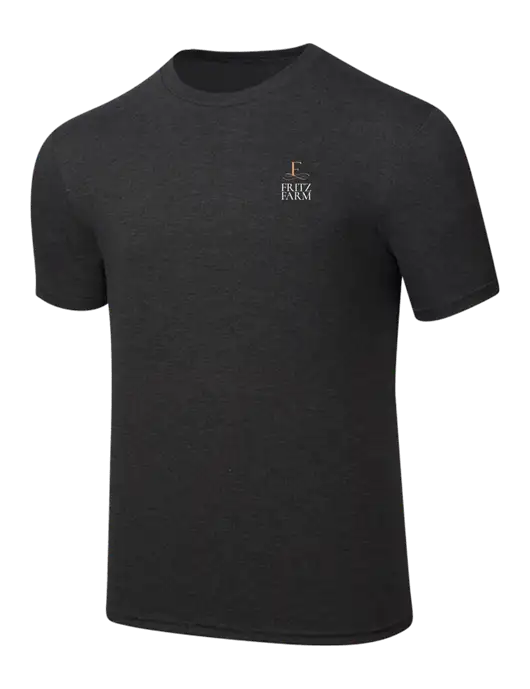 Simply Soft Black Frost 4.5oz  Poly/Combed Ring Spun Cotton T-Shirt w/Fritz Farm Logo