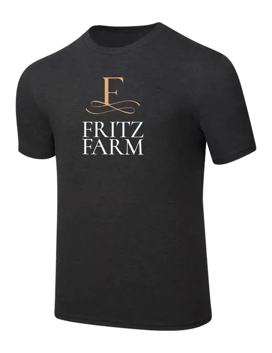 Simply Soft Black Frost 4.5oz  Poly/Combed Ring Spun Cotton T-Shirt w/Fritz Farm Logo