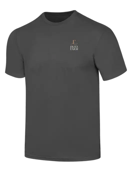 Simply Soft Charcoal 4.5oz  Poly/Combed Ring Spun Cotton T-Shirt w/Fritz Farm Logo