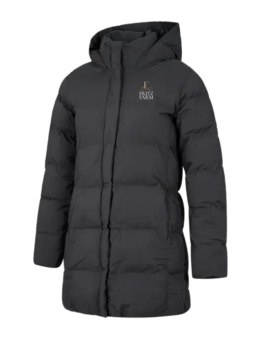 Mercer+Mettle Womens Dark Grey Puffy Parka  w/Fritz Farm Logo