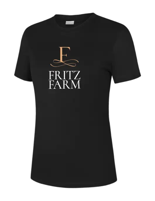  Womens Black PosiCharge Competitor Tee w/Fritz Farm Logo