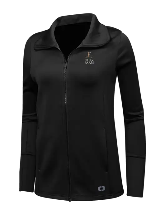 OGIO Black Womens Endurance Modern Performance Full-Zip w/Fritz Farm Logo