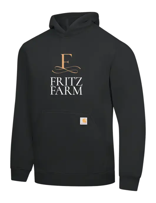 Carhartt Black Midweight Hooded Sweatshirt w/Fritz Farm Logo