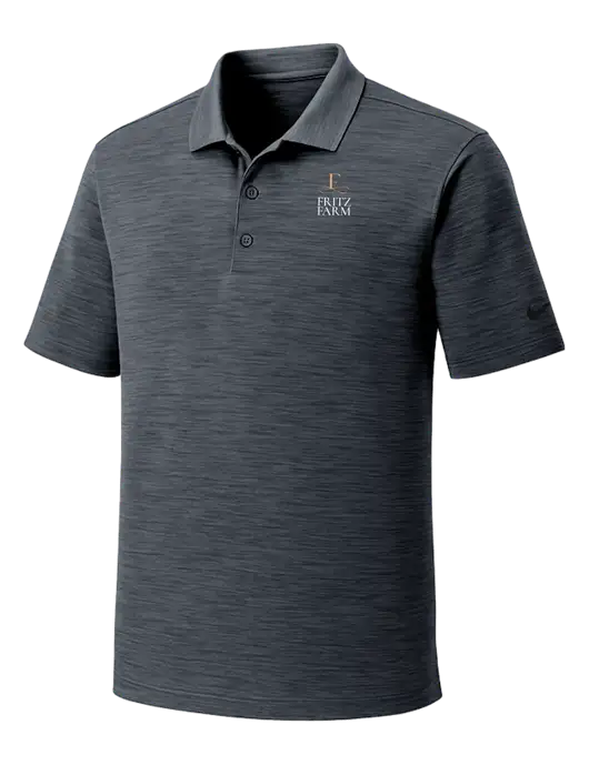 Nike Dri-FIT Dark Grey Striated Polo w/Fritz Farm Logo