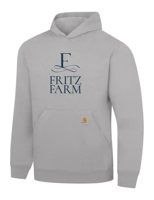 Carhartt Light Grey Heather Midweight Hooded Sweatshirt w/Fritz Farm Logo