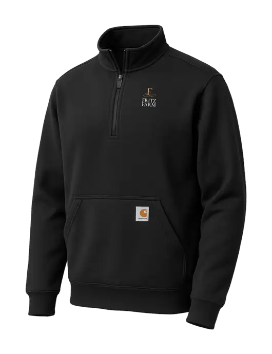 Carhartt Black Midweight 1/4-Zip Mock Neck Sweatshirt w/Fritz Farm Logo