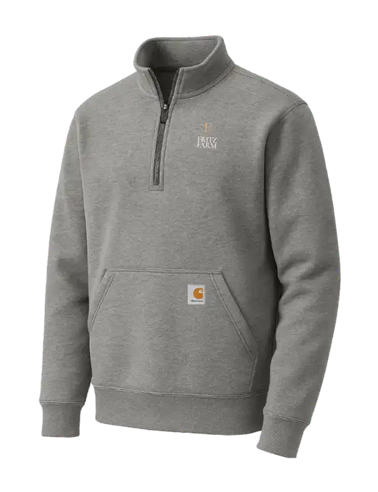 Carhartt Medium Heather Grey Midweight 1/4-Zip Mock Neck Sweatshirt w/Fritz Farm Logo